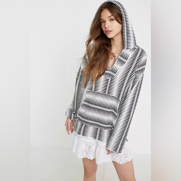 Urban Outfitters Tops - Urban Outfitters Black and White Bodhi Striped Hoodie